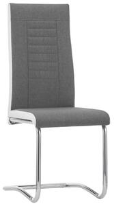 Cantilever Dining Chairs 6 pcs Dark Grey Fabric