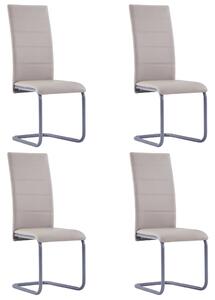 Cantilever Dining Chairs 4 pcs Cappuccino Faux Leather