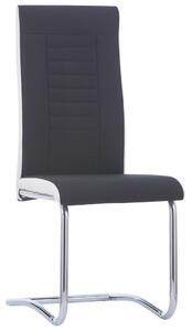 Cantilever Dining Chairs 2 pcs Black Fabric