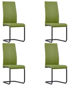 Cantilever Dining Chairs 4 pcs Green Faux Leather