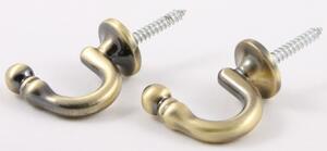 Hooks for tiebacks - vintage gold (set of 2)