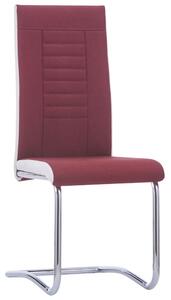 Cantilever Dining Chairs 2 pcs Wine Red Fabric