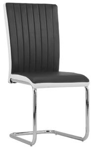 Cantilever Dining Chairs 4 pcs Black Faux Leather