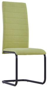 Cantilever Dining Chairs 2 pcs Green Fabric