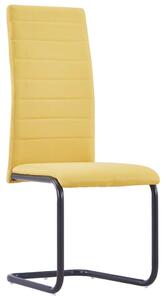 Cantilever Dining Chairs 6 pcs Yellow Fabric