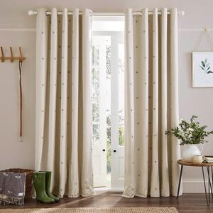 Sophie Allport Bee Ready Made Eyelet Blackout Curtains Oatmeal