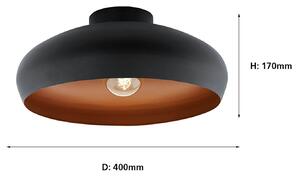 Eglo Mogano Flush Light - Black & Copper