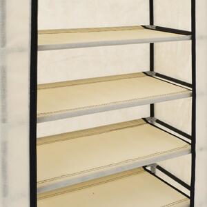 Shoe Cabinet with Cover Cream 58x28x106 cm Fabric