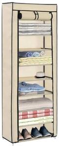 Shoe Cabinet with Cover Cream 57x29x162 cm Fabric
