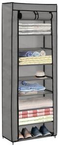Shoe Cabinet with Cover Grey 57x29x162 cm Fabric