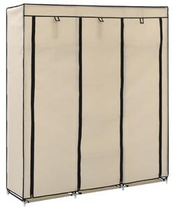 Wardrobe with Compartments and Rods Cream 150x45x175 cm Fabric