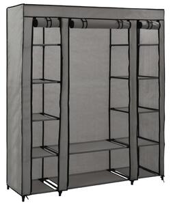 Wardrobe with Compartments and Rods Grey 150x45x176 cm Fabric