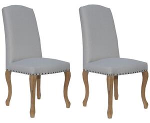 Luxury Natural Fabric Dining Chair Set of 2