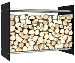 Firewood Rack Black 80x35x60 cm Glass