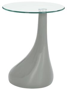 Coffee Table with Round Glass Top High Gloss Grey