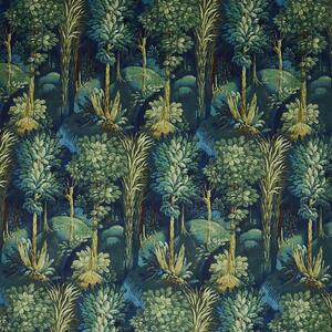 Prestigious Textiles Forbidden Forest Digitally Printed Velvet Fabric Sapphire