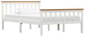 Bed Frame White Solid Pinewood 120 x 190 cm