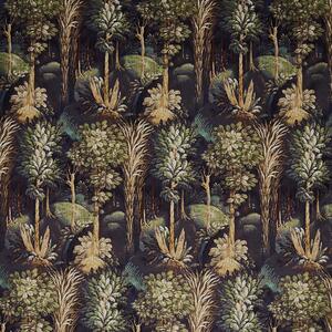 Prestigious Textiles Forbidden Forest Digitally Printed Velvet Fabric Ebony