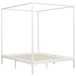 Canopy Bed Frame White Solid Pine Wood 6FT Super King