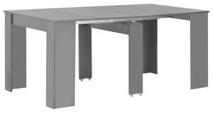 Extendable Dining Table High Gloss Grey 175x90x75 cm