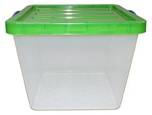Really Useful Storage Box - 60L - Clear with Green Lid