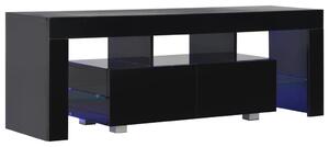 TV Cabinet with LED Lights High Gloss Black 130x35x45 cm