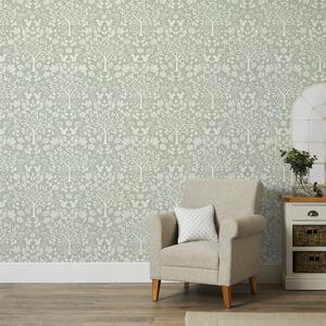 Woodland Sage Wallpaper Green