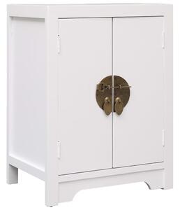 Bedside Cabinet White 38x28x52 cm Paulownia Wood