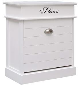 Shoe Cabinet White 50x28x58 cm Paulownia Wood