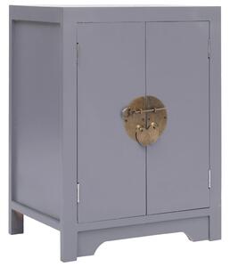 Bedside Cabinet Grey 38x28x52 cm Paulownia Wood