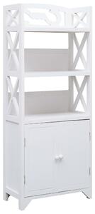 Bathroom Cabinet White 46x24x116 cm Paulownia Wood