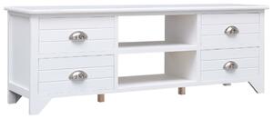 TV Cabinet White 115x30x40 cm Paulownia Wood
