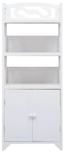 Bathroom Cabinet White 46x24x116 cm Paulownia Wood