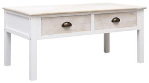 Coffee Table White and Natural 100x50x45 cm Wood