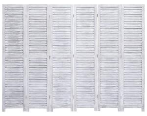 6-Panel Room Divider Grey 210x165 cm Wood
