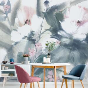 Expressive Floral Pastel Wall Mural