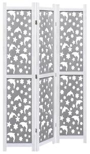 3-Panel Room Divider Grey 105x165 cm Solid Wood