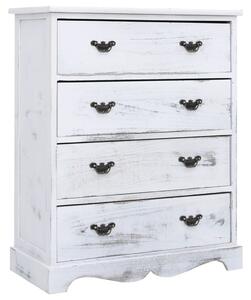 Drawer Cabinet White 60x30x75 cm Wood
