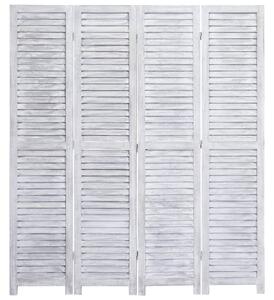 4-Panel Room Divider Grey 140x165 cm Wood