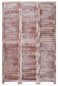 3-Panel Room Divider Brown 105x165 cm Wood