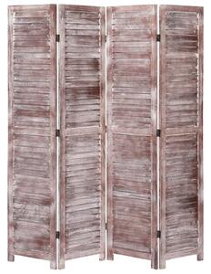4-Panel Room Divider Brown 140x165 cm Wood