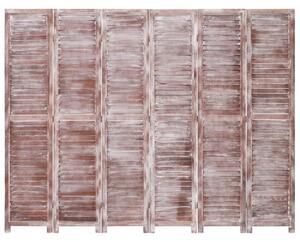 6-Panel Room Divider Brown 210x165 cm Wood