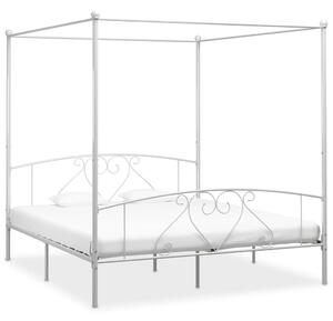 Canopy Bed Frame White Metal 6FT Super King