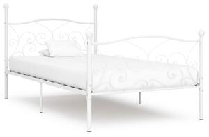 Bed Frame with Slatted Base White Metal 100x200 cm