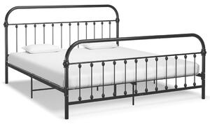 Bed Frame without Mattress with Headboard Black 180x200 cm Super King Metal