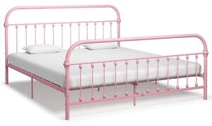 Bed Frame Pink Metal 180x200 cm