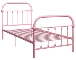 Bed Frame Pink Metal 90x200 cm