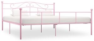 Bed Frame Pink Metal 200x200 cm