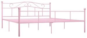 Bed Frame Pink Metal 200x200 cm
