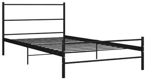 Bed Frame Black Metal 100x200 cm